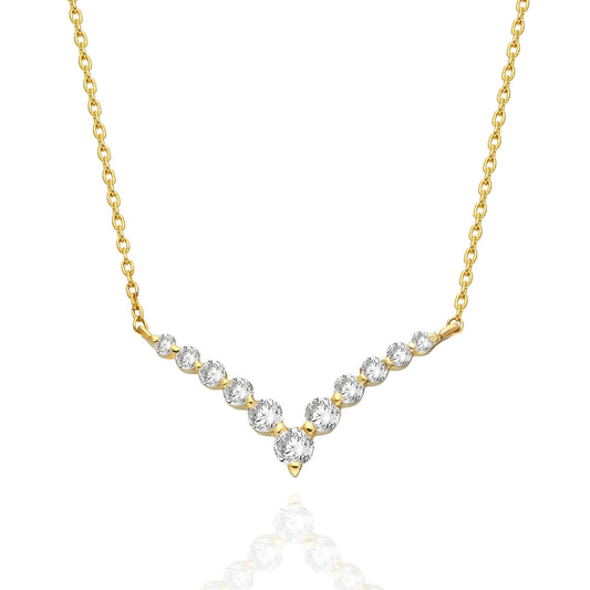 Diamond Curved Chevron Necklace