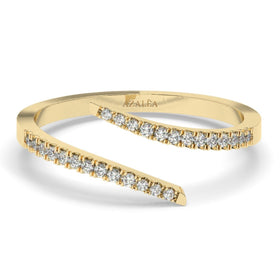 Diamond Spiral Cuff Ring / 14k Gold Spiral Diamond Cuff Ring / Anniversary Ring / Wedding Band / Stacking Ring / Bridal Gift / Birthday Gift