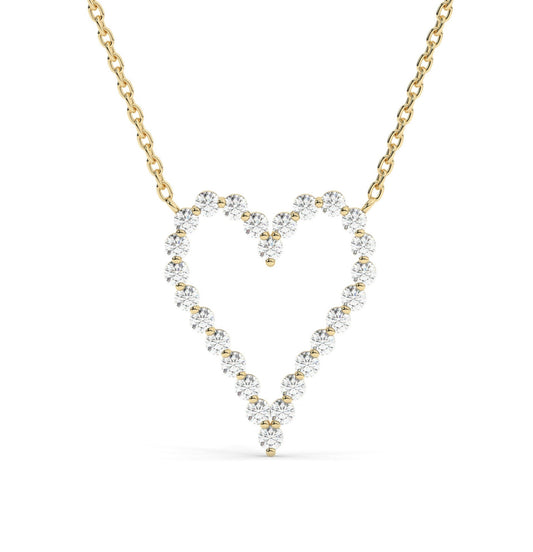 Diamond Curved Heart Necklace