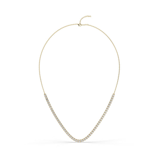 14k Gold Diamond Tennis Necklace: 3ct Classic 4-Prong Design