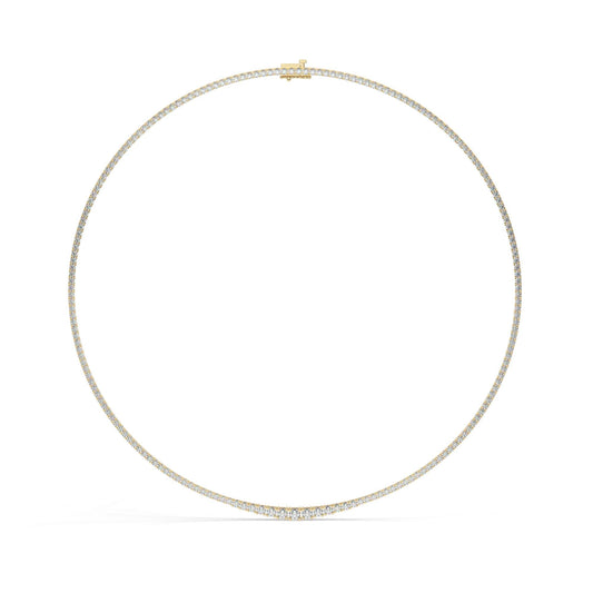 14k Gold Diamond Tennis Necklace: Graduated 4-Prong Bridal Jewelry
