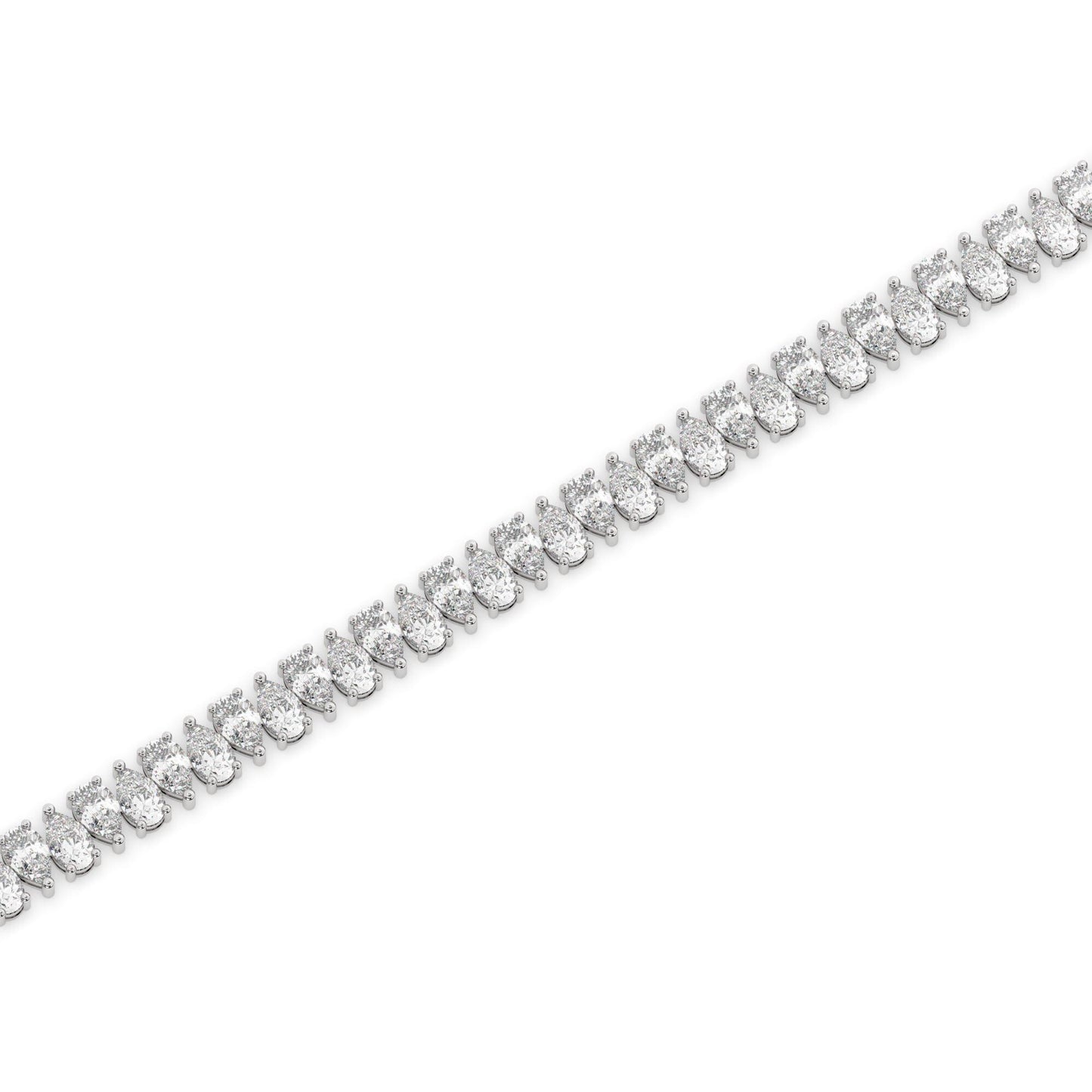 14k Gold Pear Diamond Tennis Bracelet: Lab or Natural Diamond, IGI Option