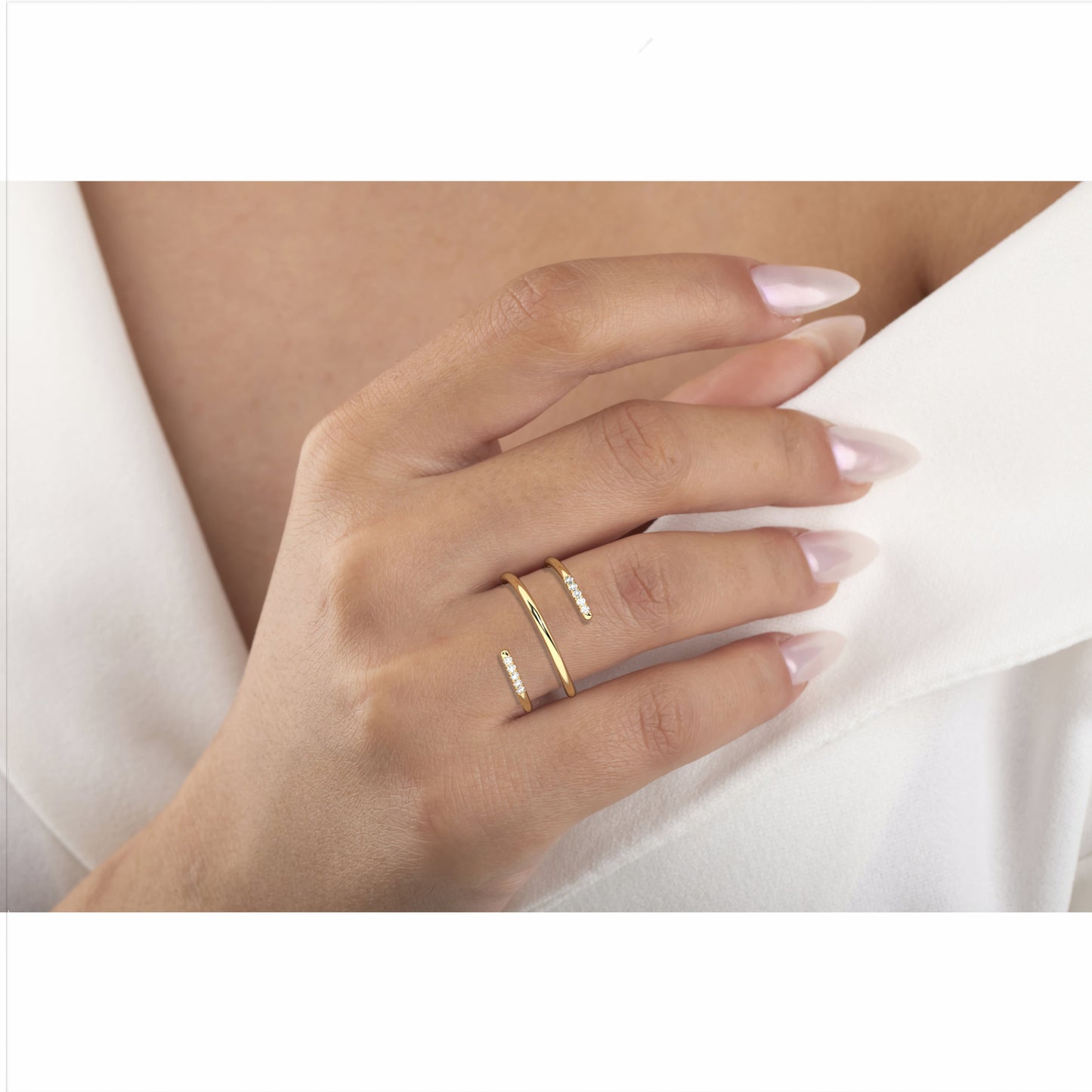 Spiral Cuff Diamond Ring