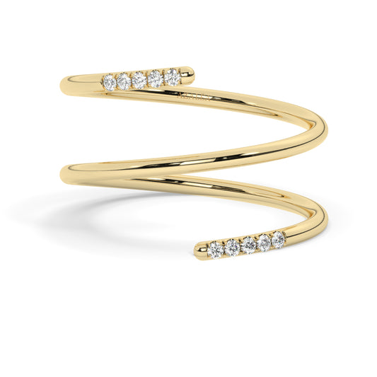 Spiral Cuff Diamond Ring