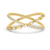 Prong Diamond Criss cross Wedding Band