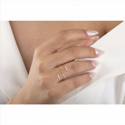 Spiral Cuff Diamond Ring