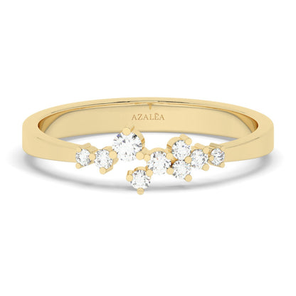 Diamond Cluster Wedding Ring