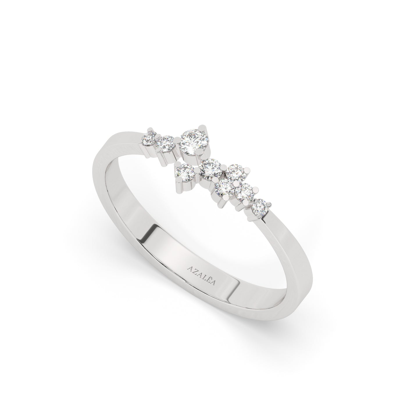 Diamond Cluster Wedding Ring