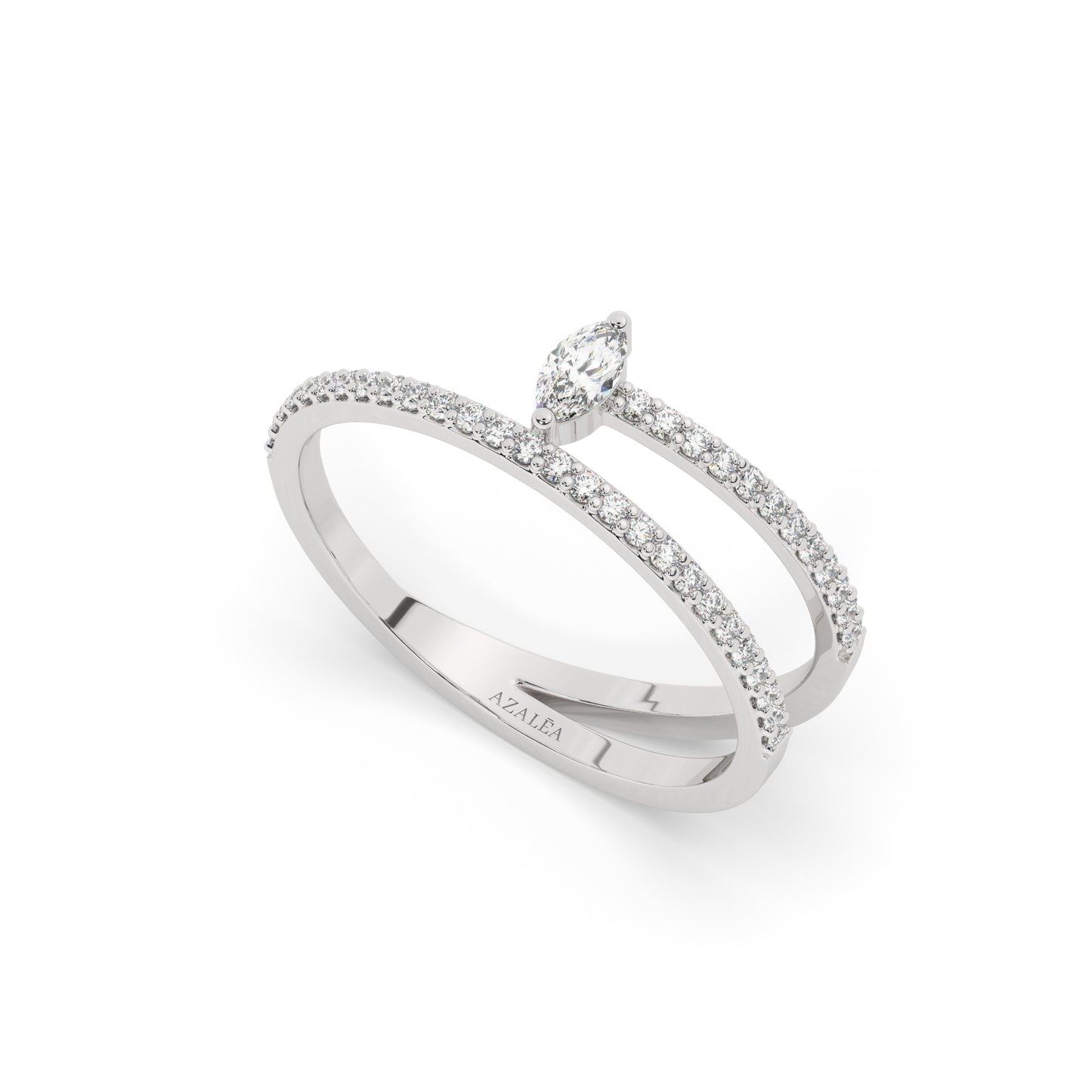 Spiral Marquise Diamond Ring