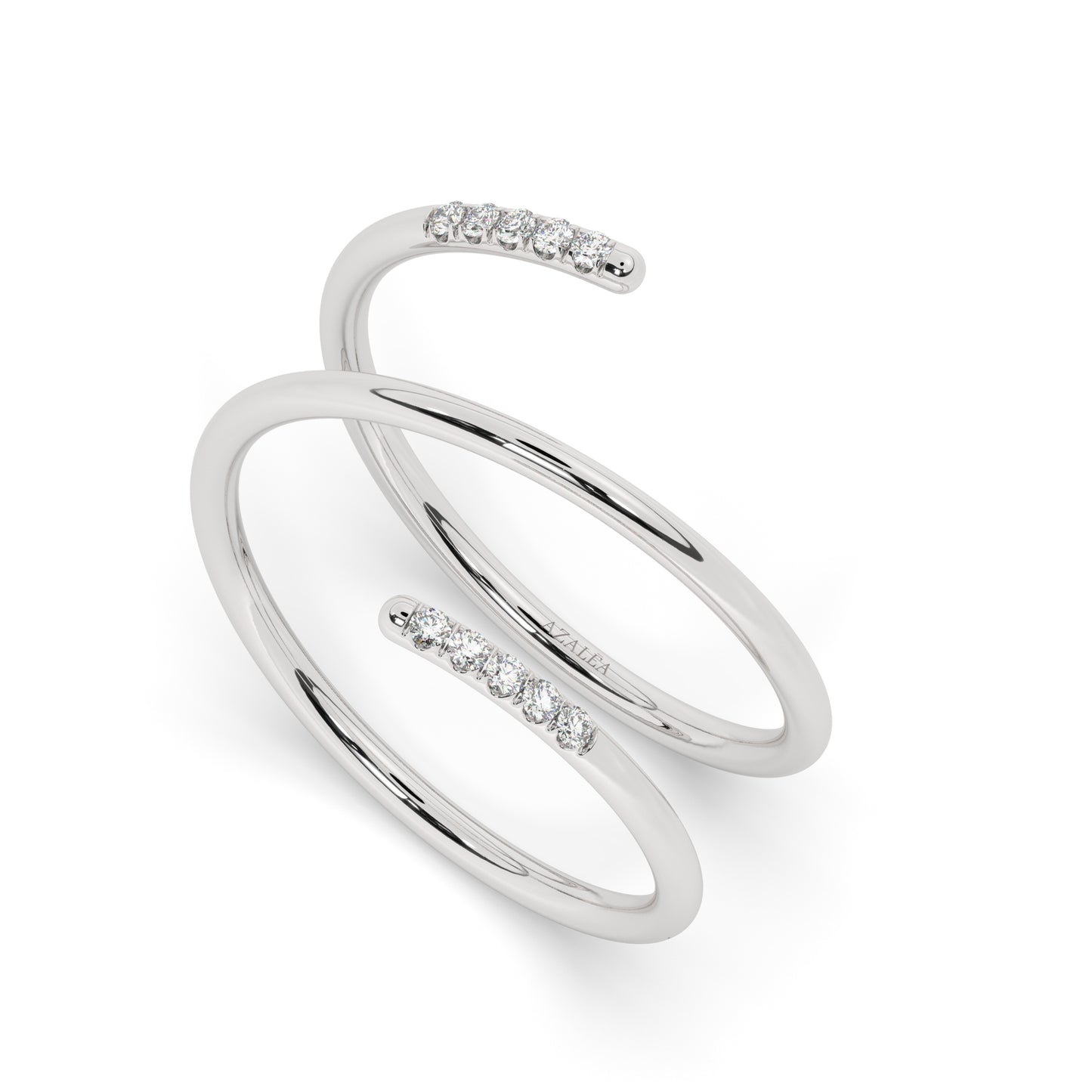 Spiral Cuff Diamond Ring
