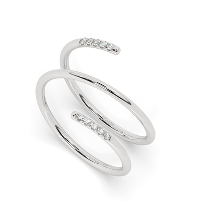 Spiral Cuff Diamond Ring