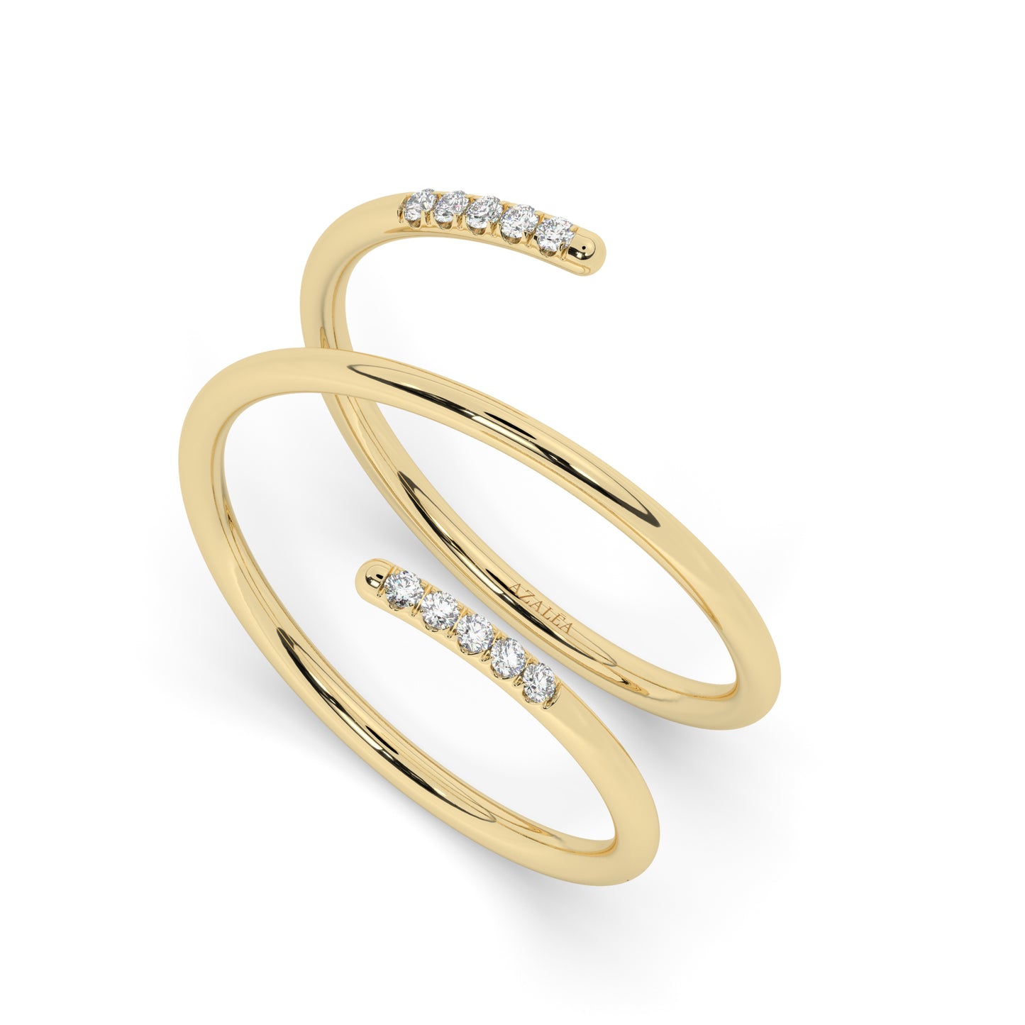 Spiral Cuff Diamond Ring