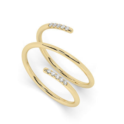 Spiral Cuff Diamond Ring