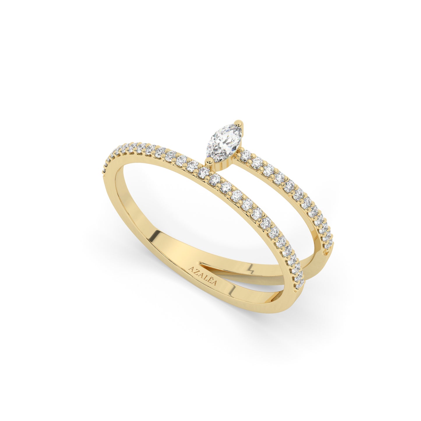 Spiral Marquise Diamond Ring