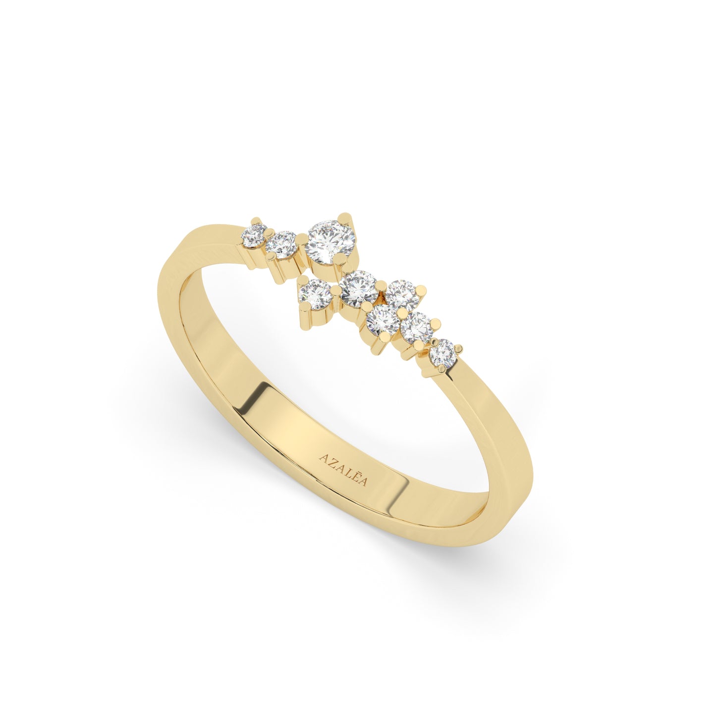 Diamond Cluster Wedding Ring