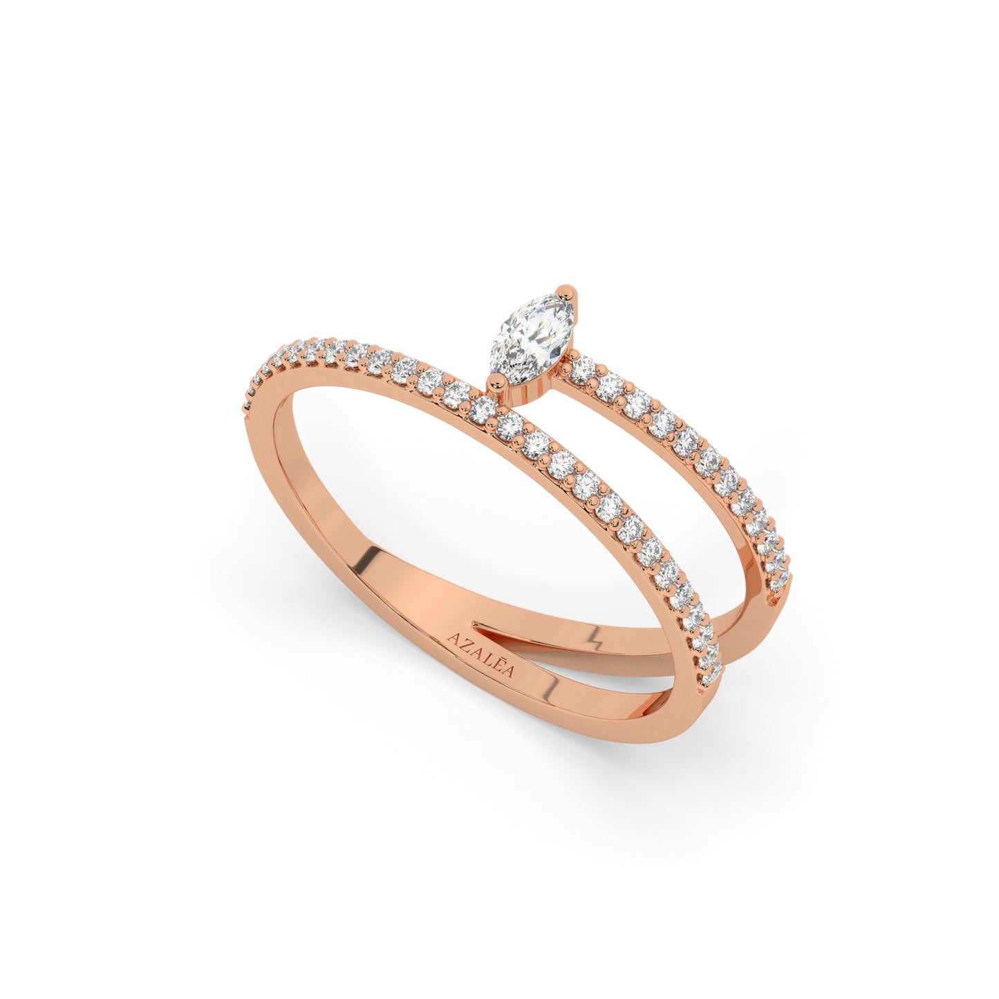 Spiral Marquise Diamond Ring