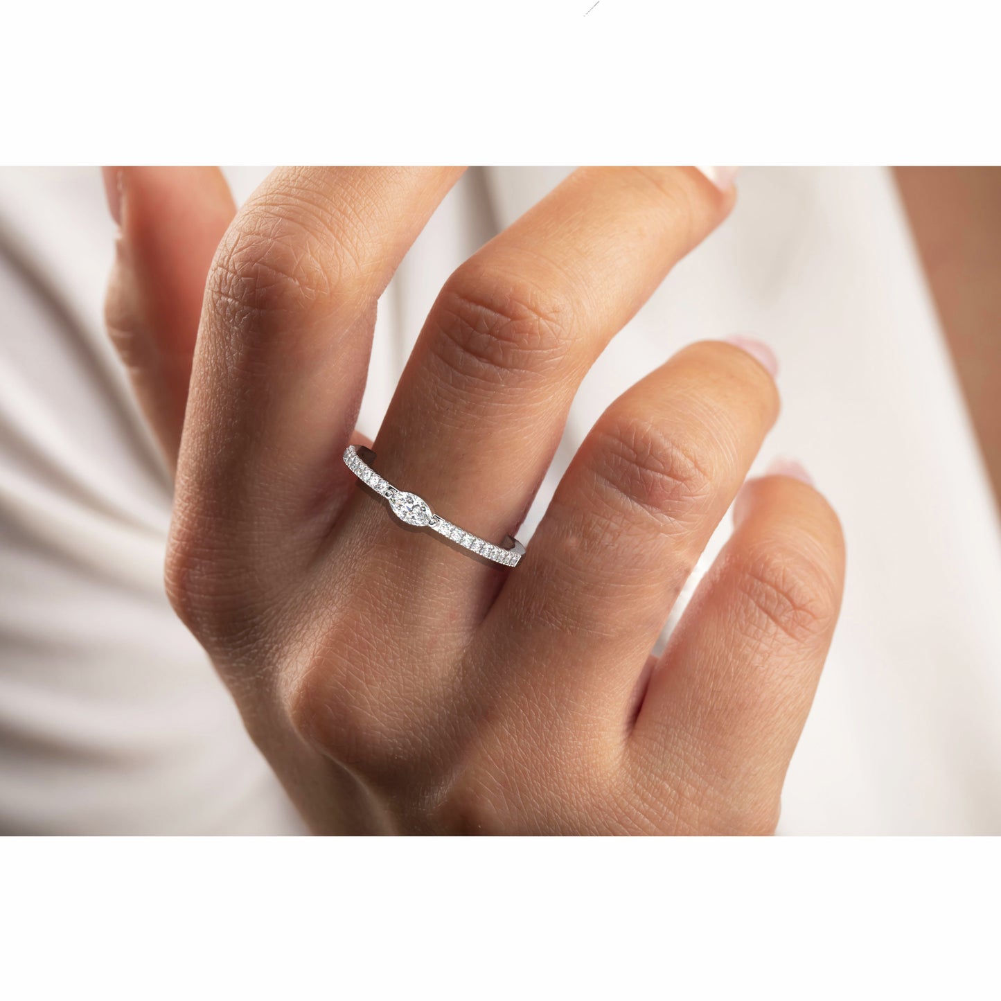 Marquise Diamond Half Eternity Wedding Band