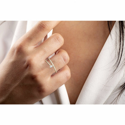 Spiral Marquise Diamond Ring