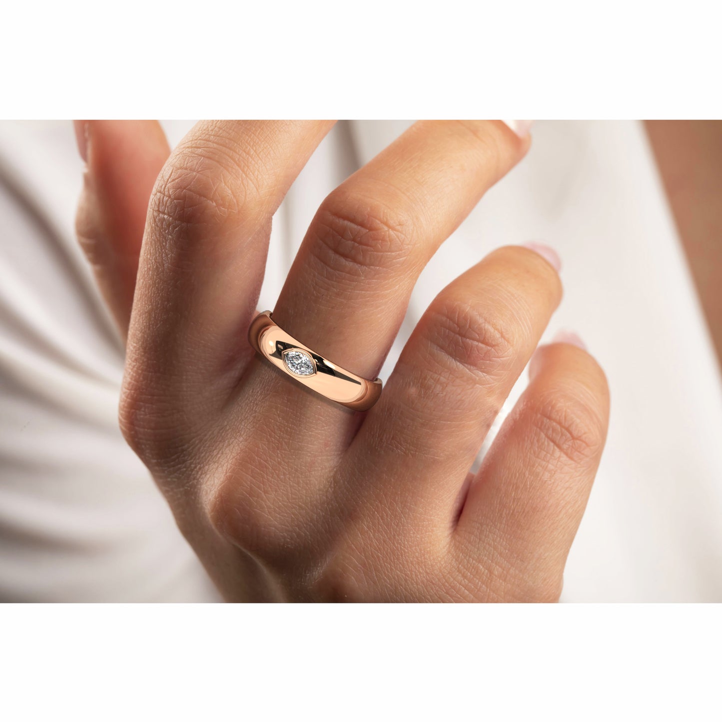 Marquise Diamond Wedding Band