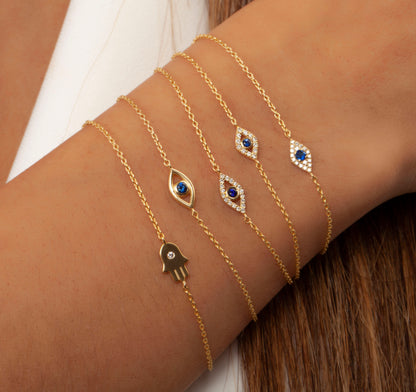 Sapphire Evil Eye Diamond Bracelet