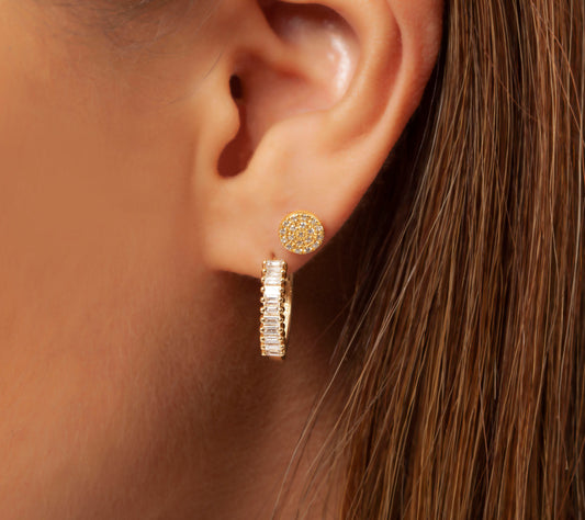 Baguette Diamond Hoop Earrings