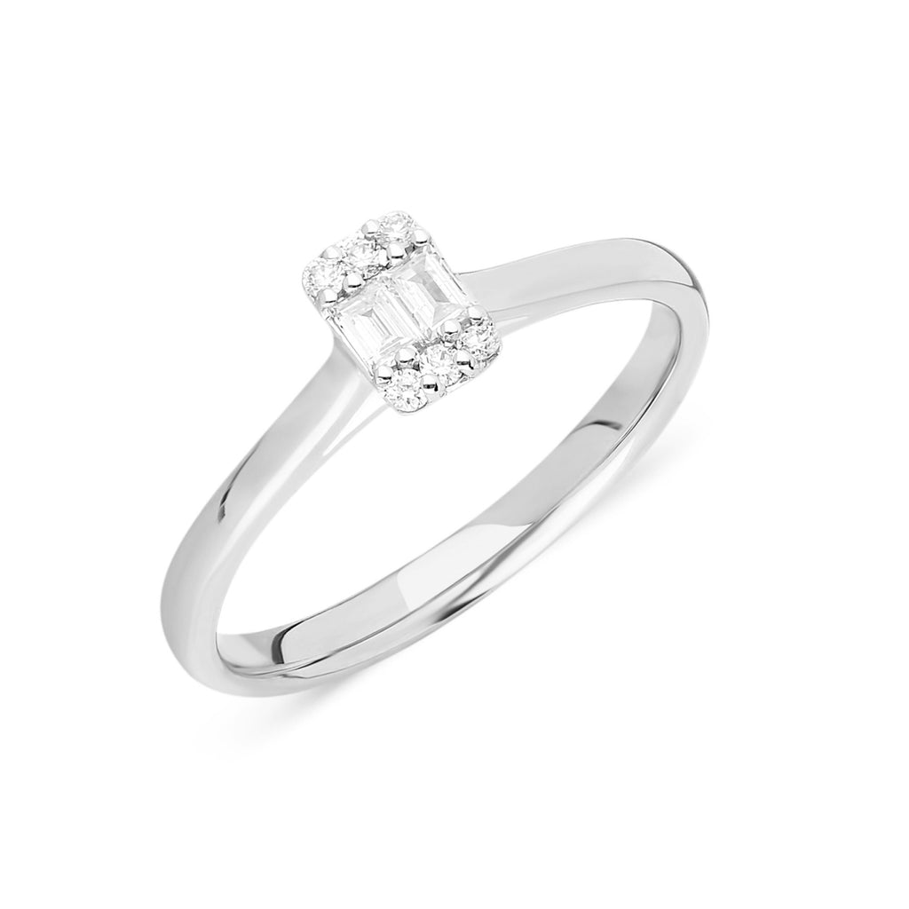 14k Gold Baguette Diamond Stacking Ring / Elegant Wedding Band / Anniversary Gift for Her / Bridal Jewelry / Dainty Classical Ring