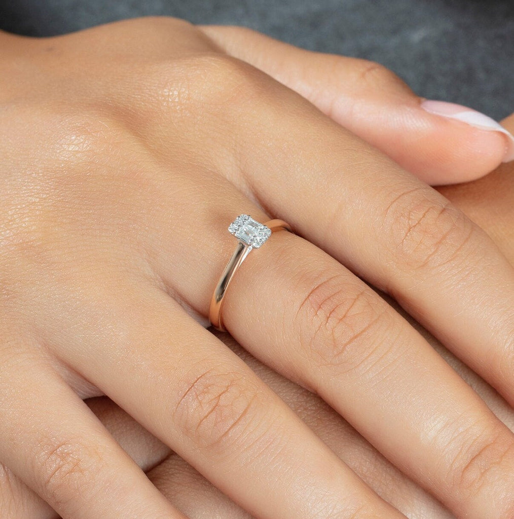 14k Gold Baguette Diamond Stacking Ring / Elegant Wedding Band / Anniversary Gift for Her / Bridal Jewelry / Dainty Classical Ring