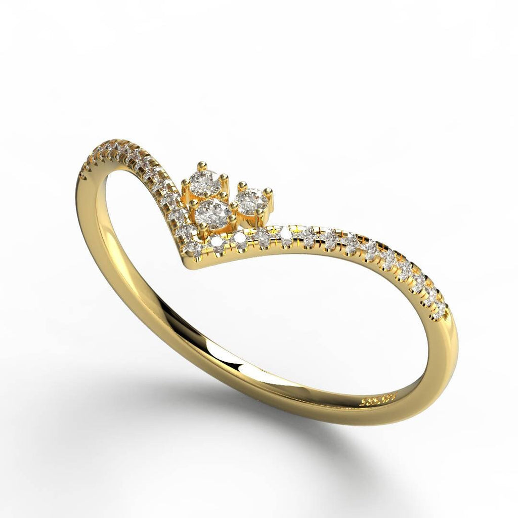 Curved Diamond Wedding Band