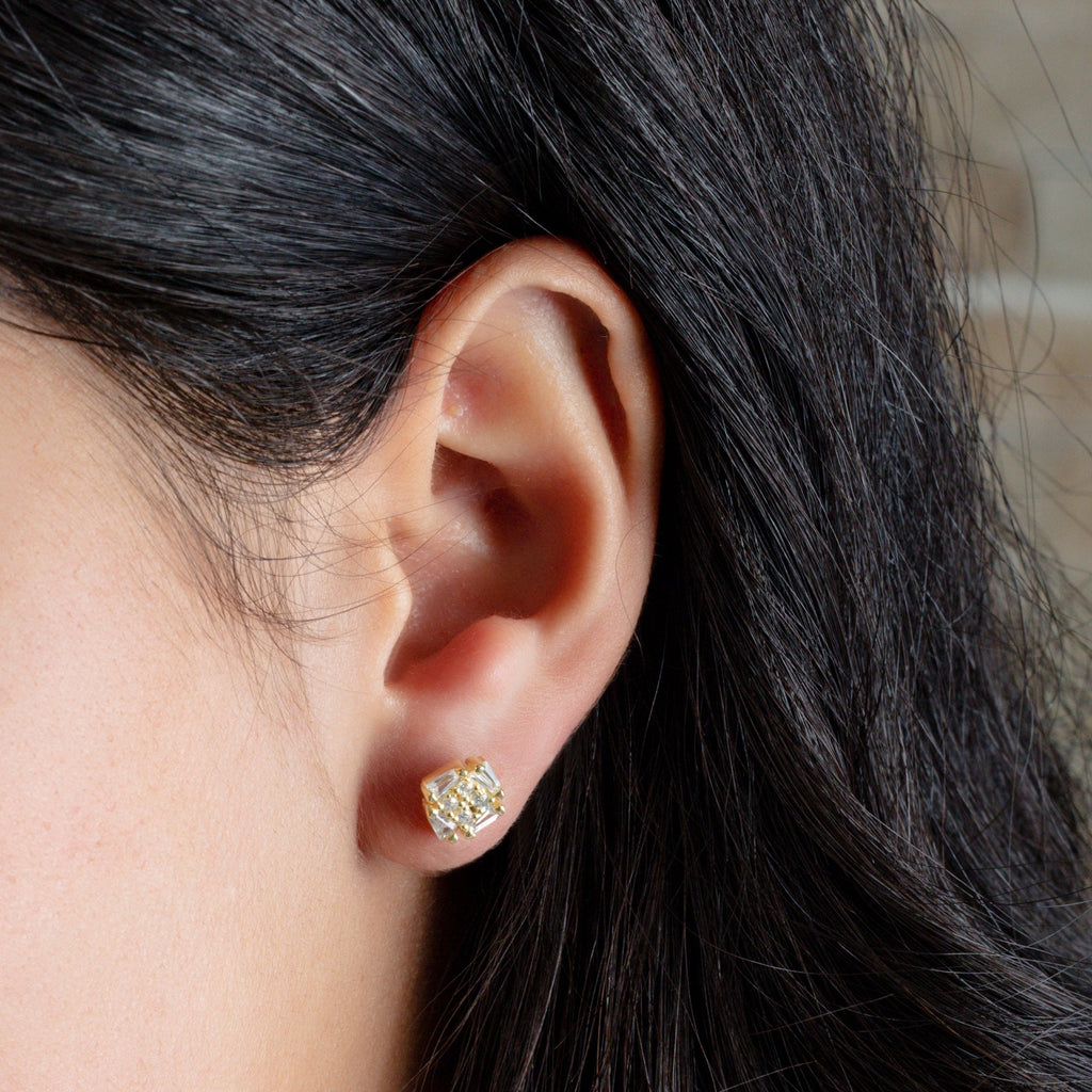 Baguette Diamond Studs / 14k Baguette Diamond Stud Earrings / Diamond Stud Earrings / Birthday Gift / Bridal Gift / Graduation Gift
