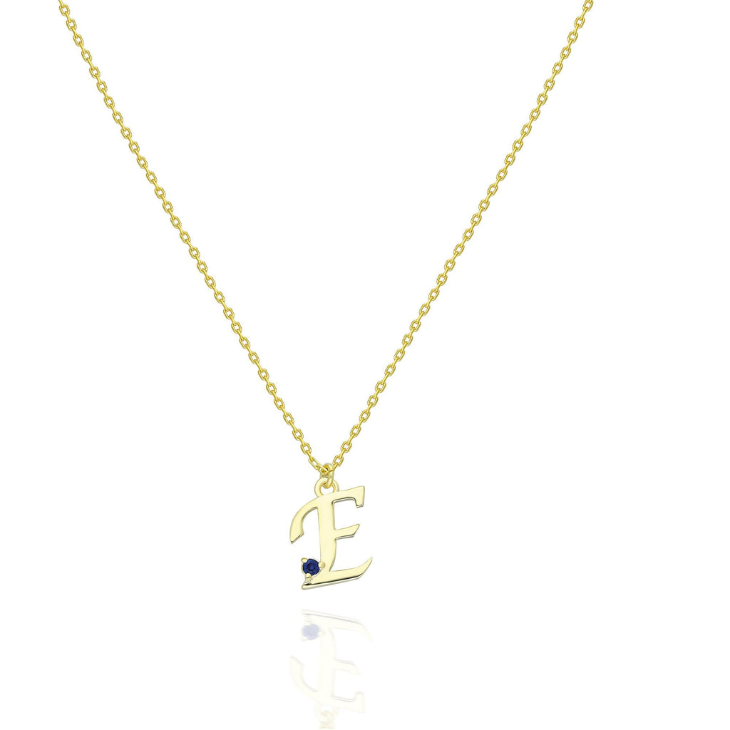 Birthstone Initial Necklace / 14k Gold Personalized Birthstone Initial Necklace / Layered Necklace / Birthday or Anniversary Gift