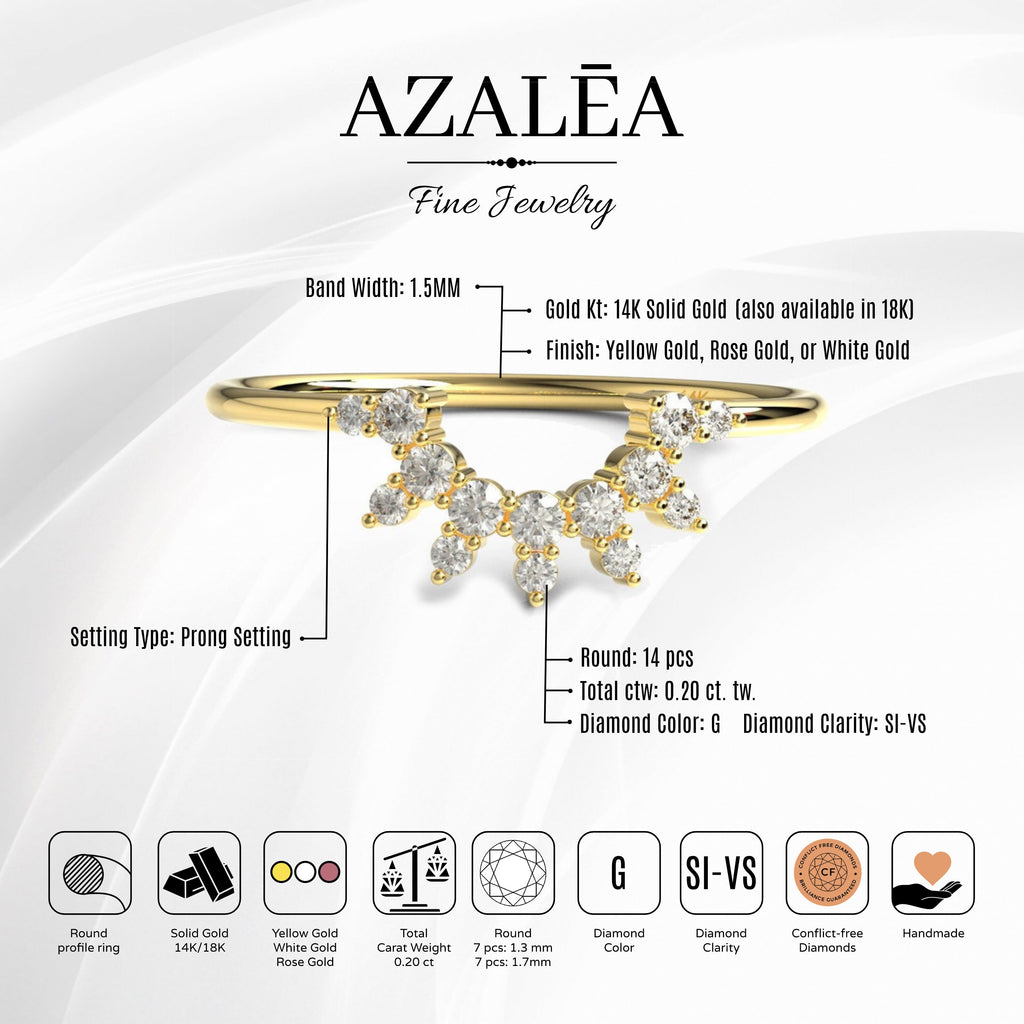 Curved Diamond Wedding Ring