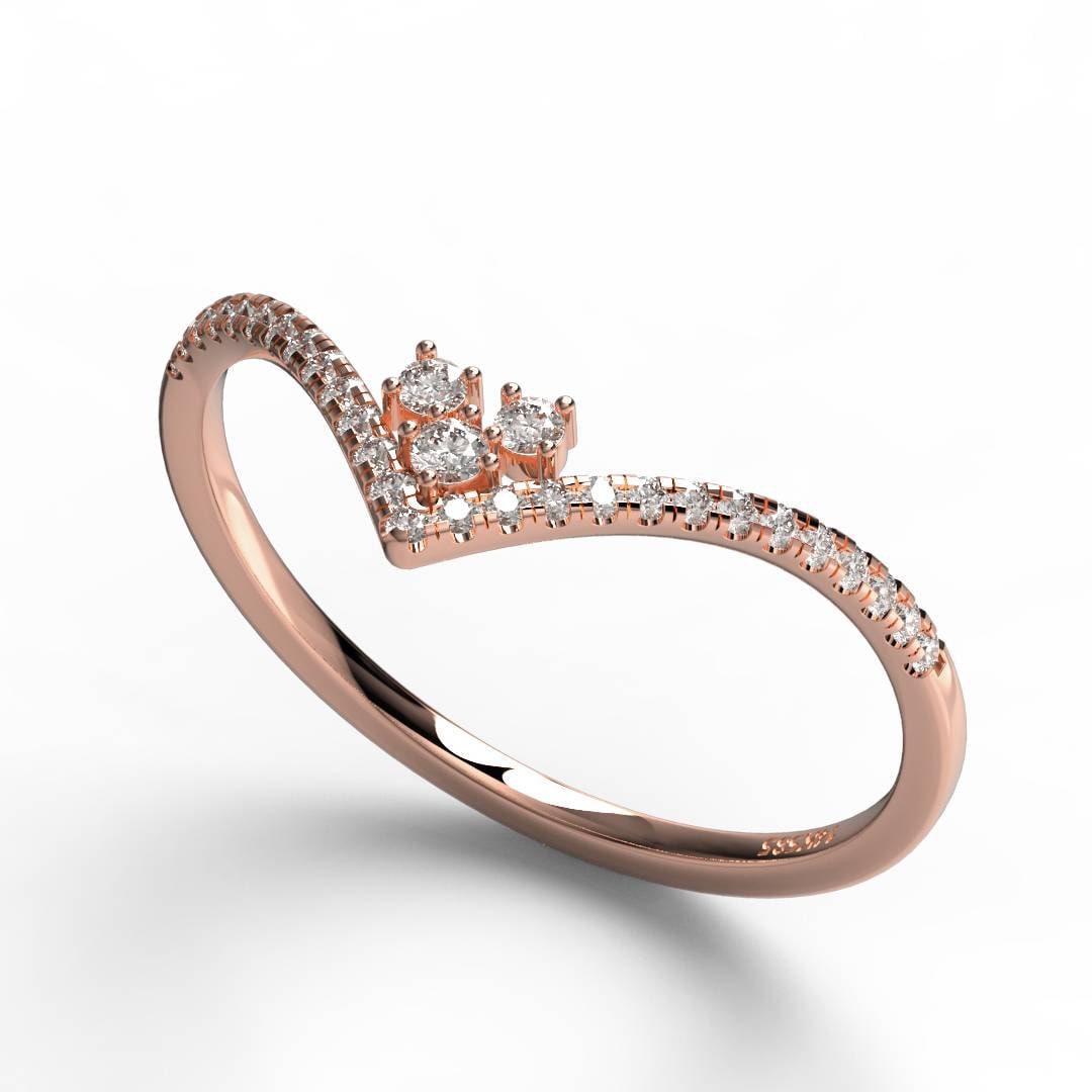 Curved Diamond Wedding Band