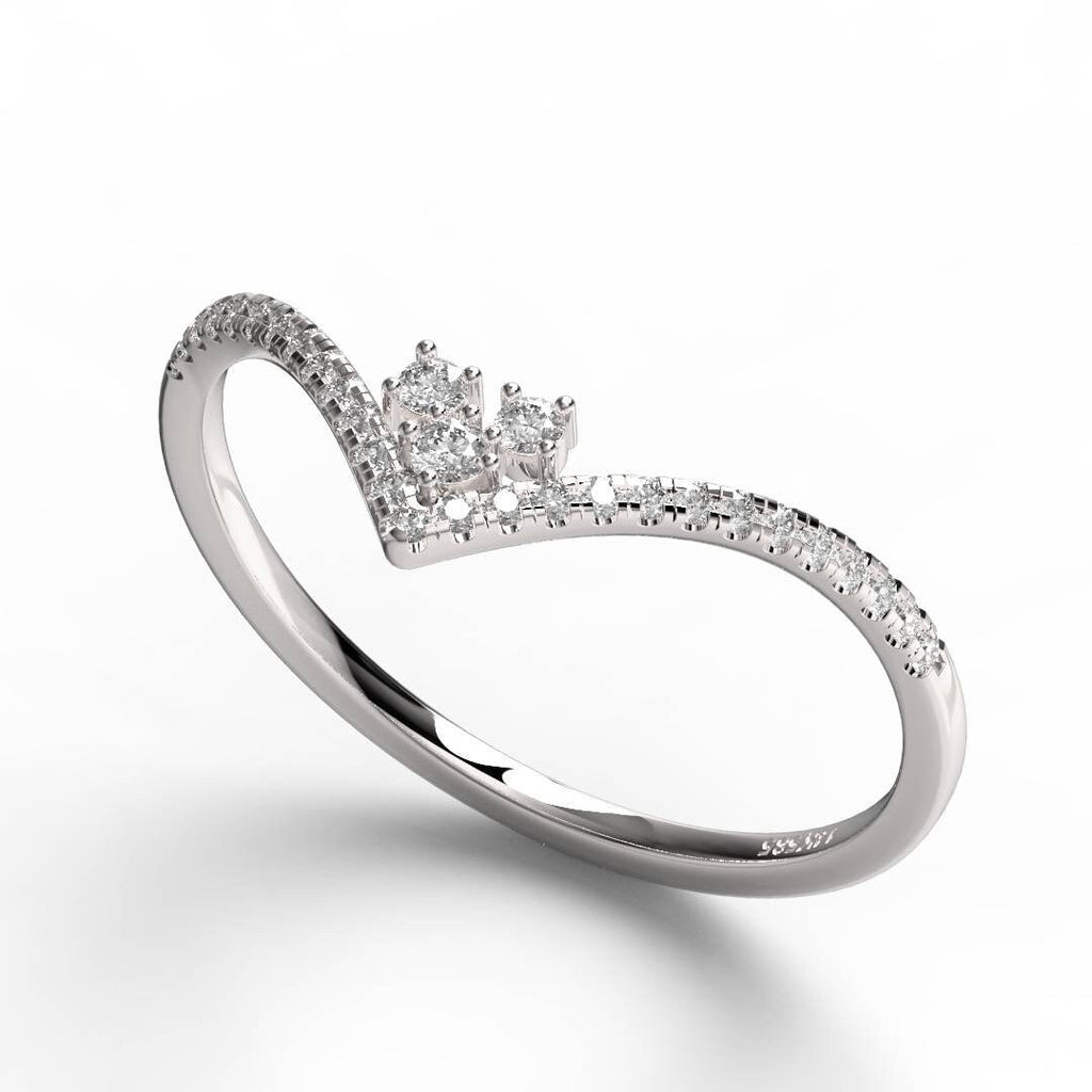 Curved Diamond Wedding Band