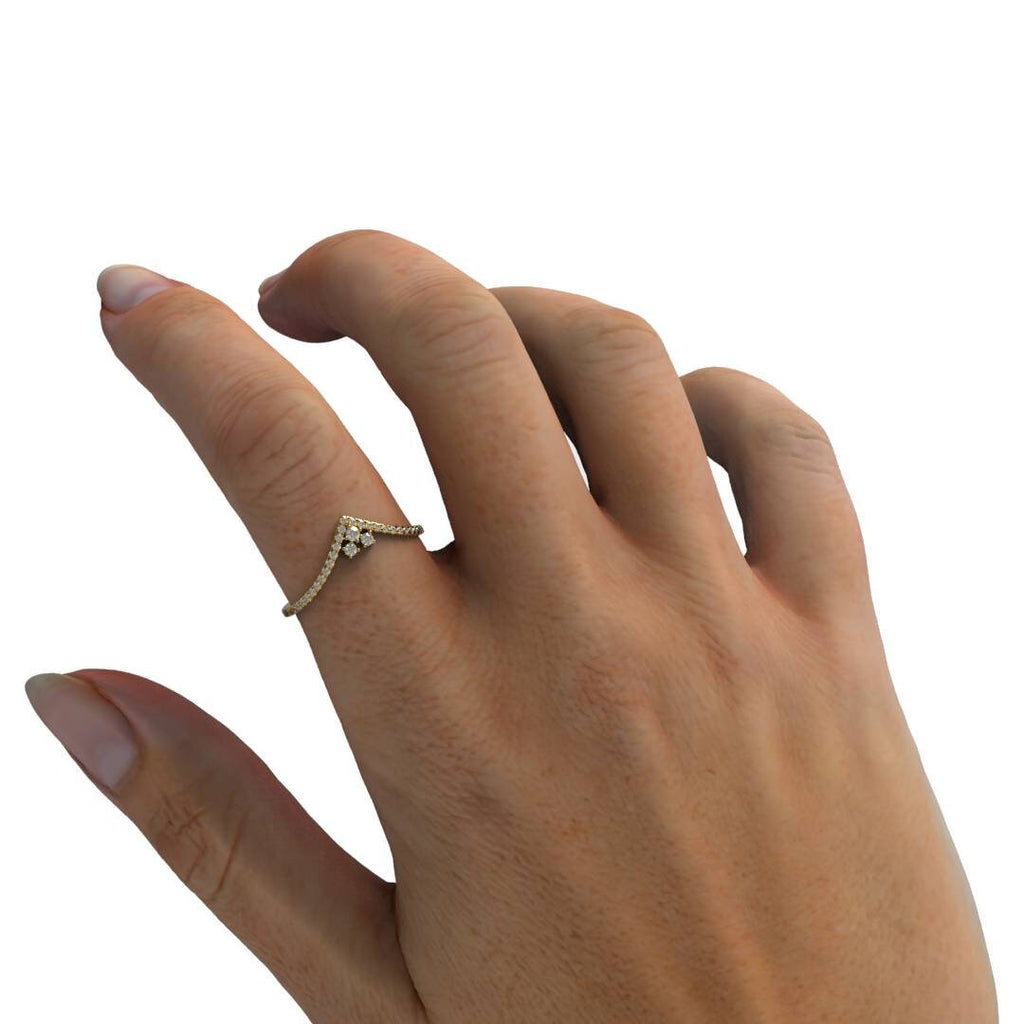 Curved Diamond Wedding Band