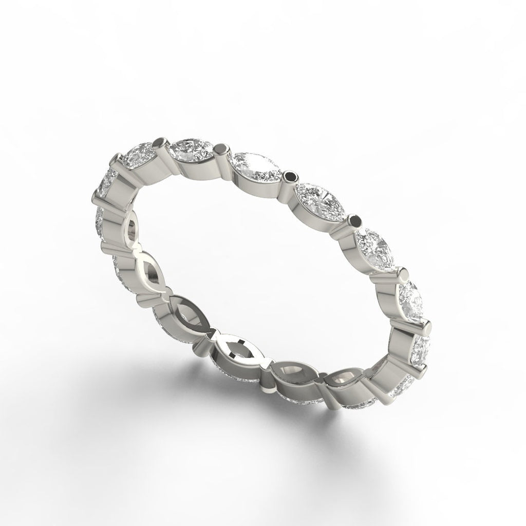 Marquise Diamond Eternity Band / 14k Gold Eternity Diamond Engagement Ring / Wedding Band / Stack Ring / Wedding Ring / Bridal Gift