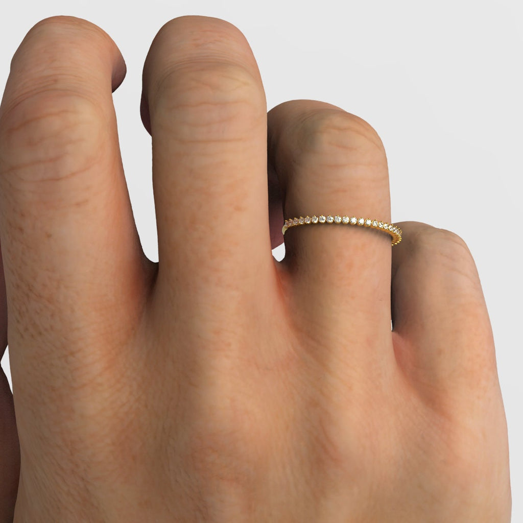 Round Diamond Half Eternity Wedding Ring