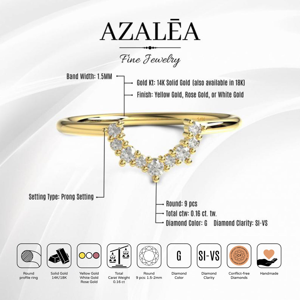 Curved Diamond Wedding Band