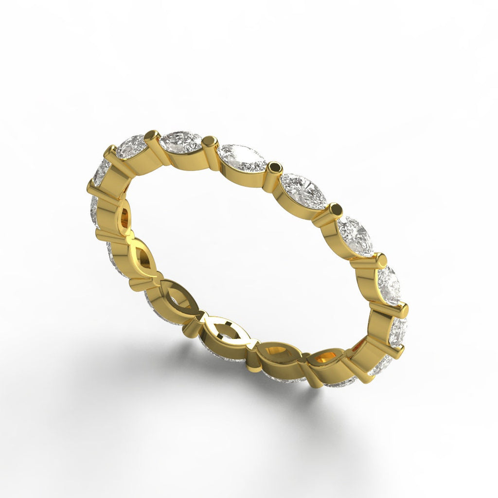 Marquise Diamond Eternity Band / 14k Gold Eternity Diamond Engagement Ring / Wedding Band / Stack Ring / Wedding Ring / Bridal Gift