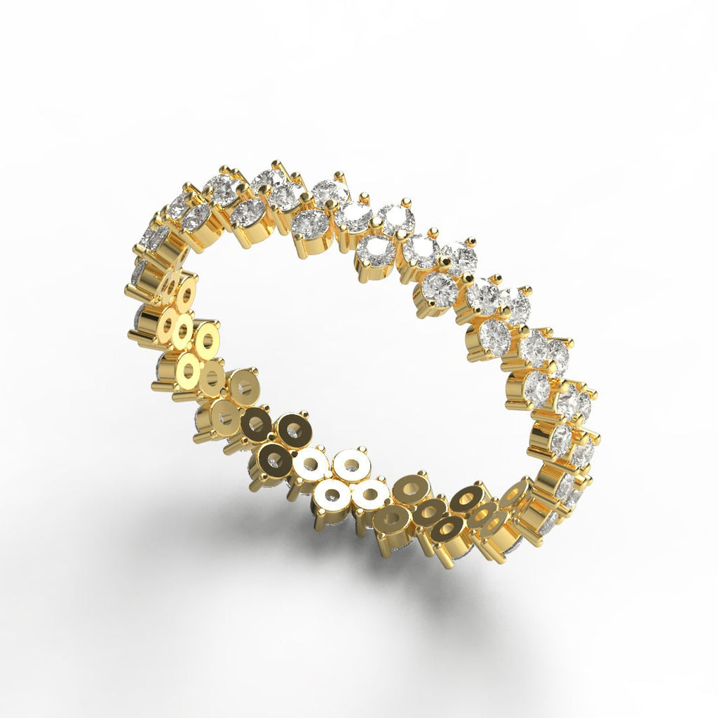 Diamond Eternity Wedding Band / 14k Gold Round Diamond Engagement Ring / Diamond Eternity Stacking Ring / Diamond Stacking Ring