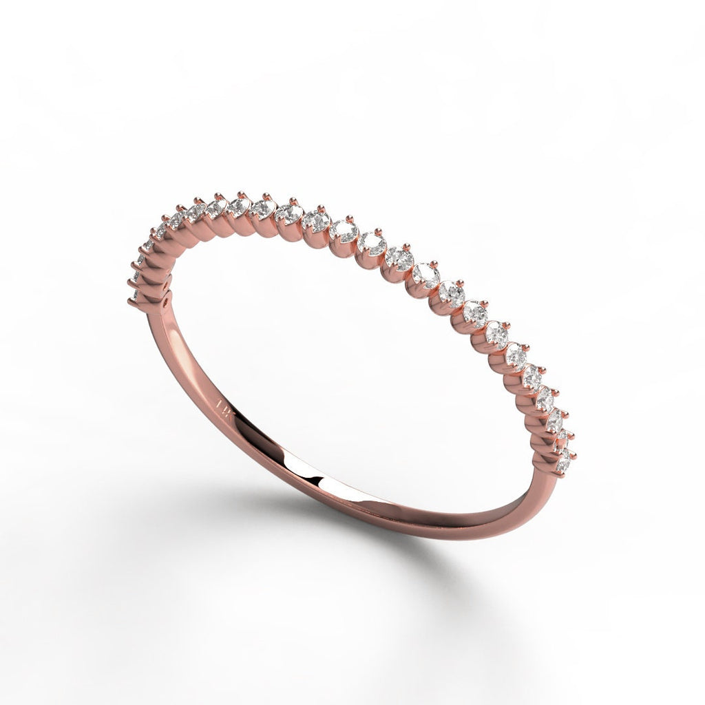 Round Diamond Half Eternity Wedding Ring