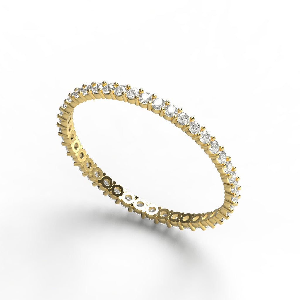 Diamond Stacking Ring / 14k Gold Diamond Eternity Stacking Band / Anniversary Gift / Diamond Stacking Ring / Diamond Wedding Ring