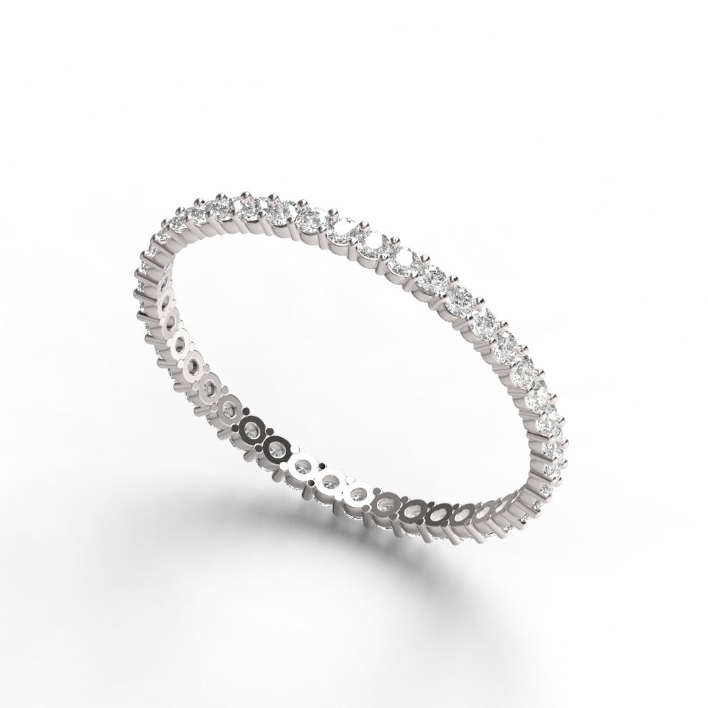 Diamond Stacking Ring / 14k Gold Diamond Eternity Stacking Band / Anniversary Gift / Diamond Stacking Ring / Diamond Wedding Ring