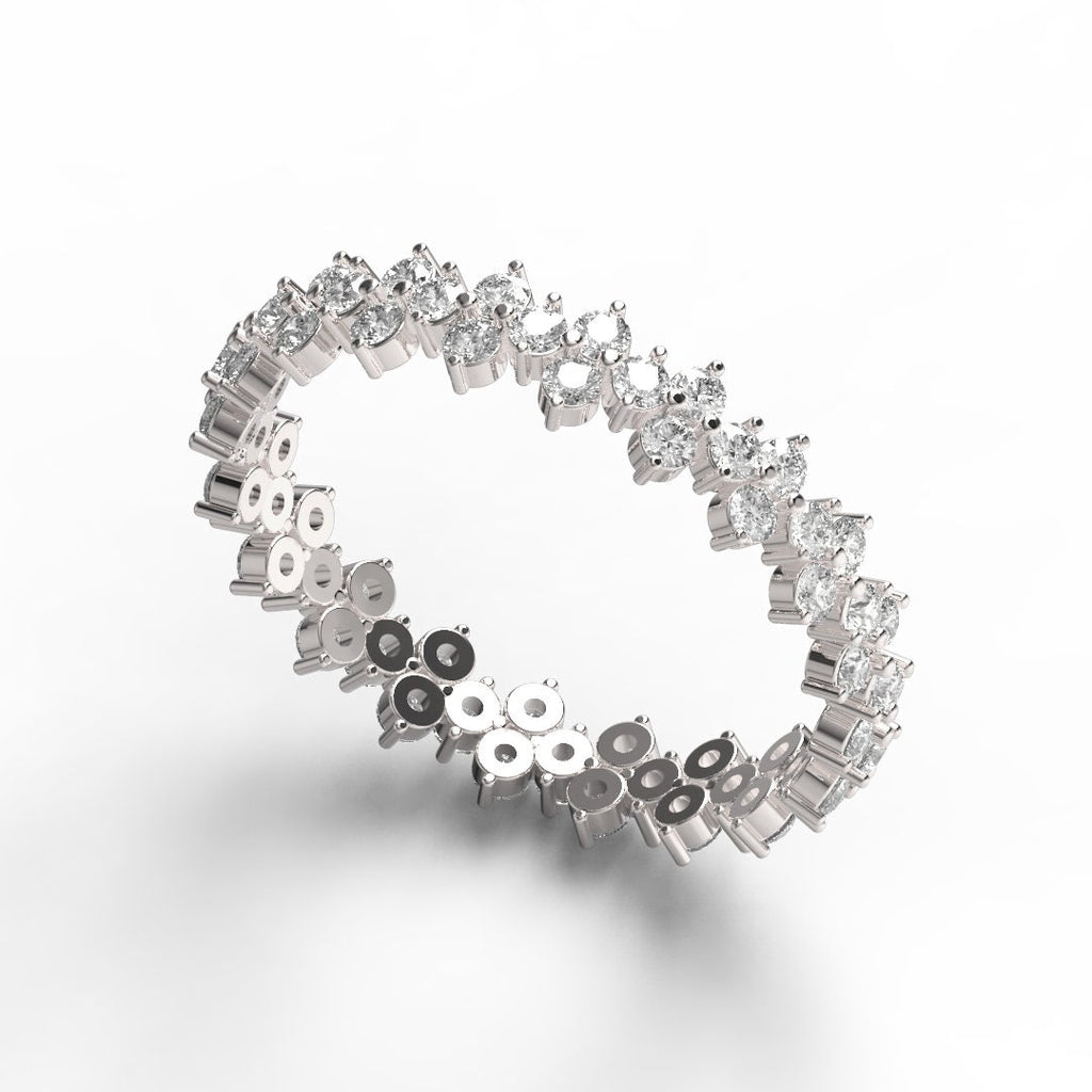 Diamond Eternity Wedding Band / 14k Gold Round Diamond Engagement Ring / Diamond Eternity Stacking Ring / Diamond Stacking Ring