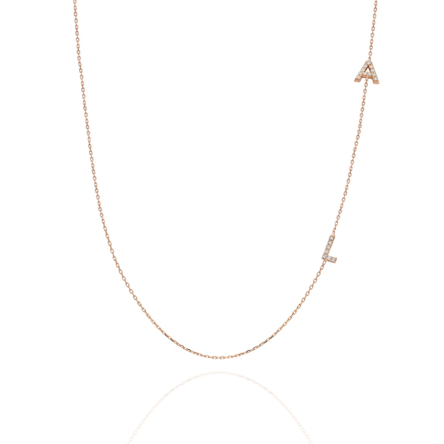 Diamond Initial Necklace / 14k Personalized Pave Diamond Initial Necklace / Birthday Gift / Anniversary Gift / Graduation Gift