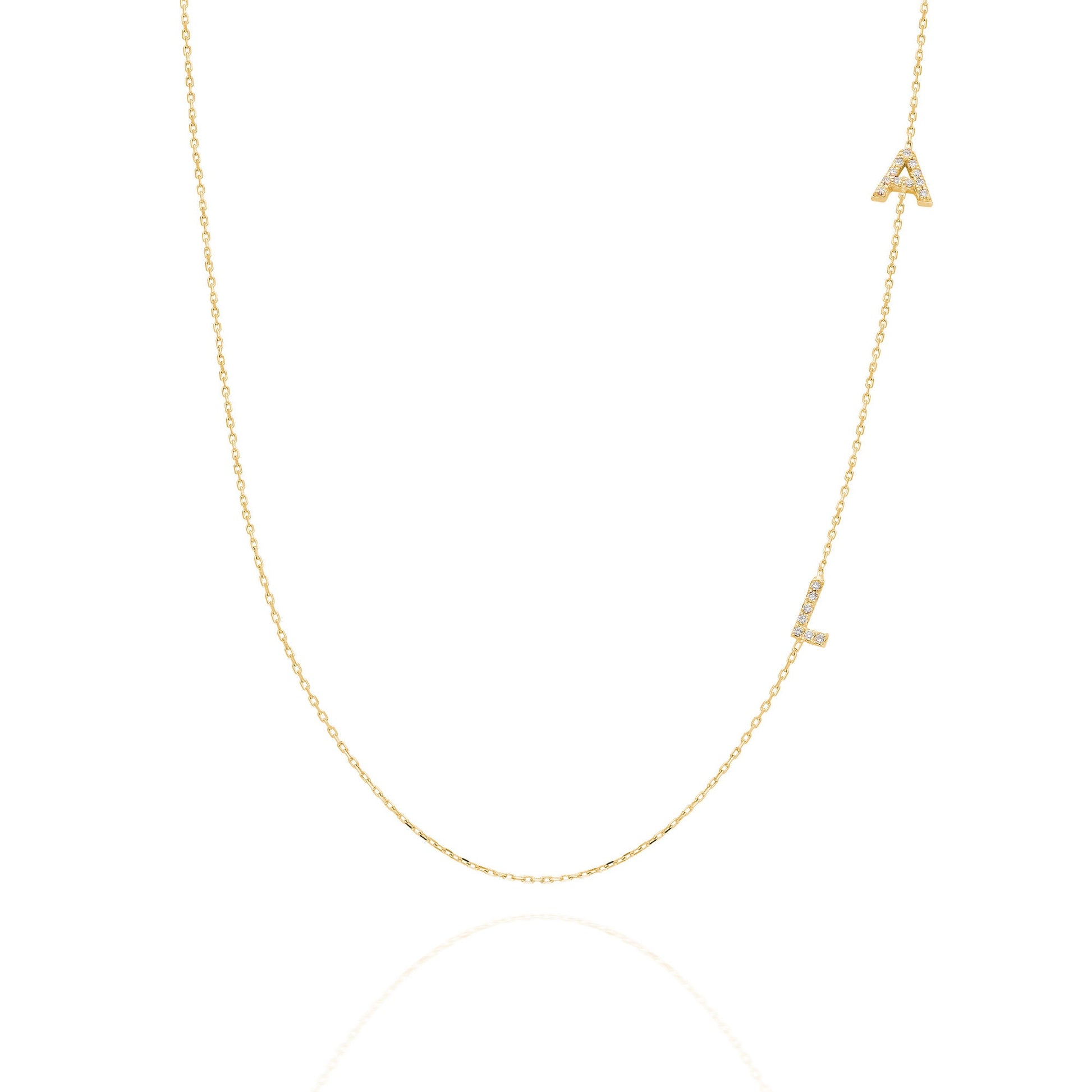 Diamond Initial Necklace / 14k Personalized Pave Diamond Initial Necklace / Birthday Gift / Anniversary Gift / Graduation Gift