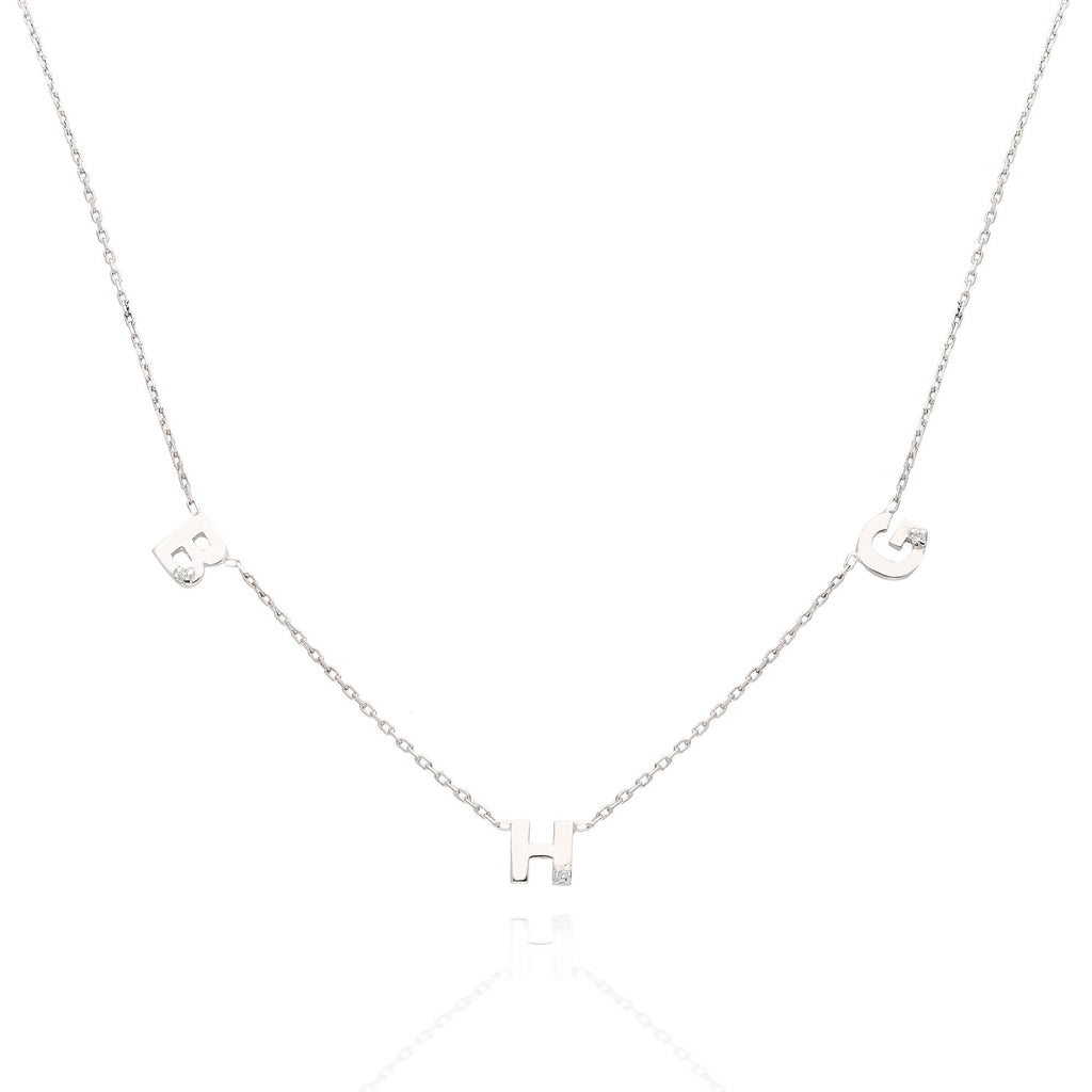 Diamond Initial Necklace / 14k Gold Personalized Diamond Initial Necklace / Layering Necklace / Birthday Gift / Anniversary Gift