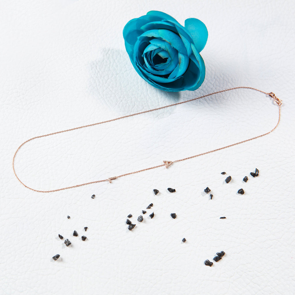 Diamond Initial Necklace / 14k Personalized Pave Diamond Initial Necklace / Birthday Gift / Anniversary Gift / Graduation Gift