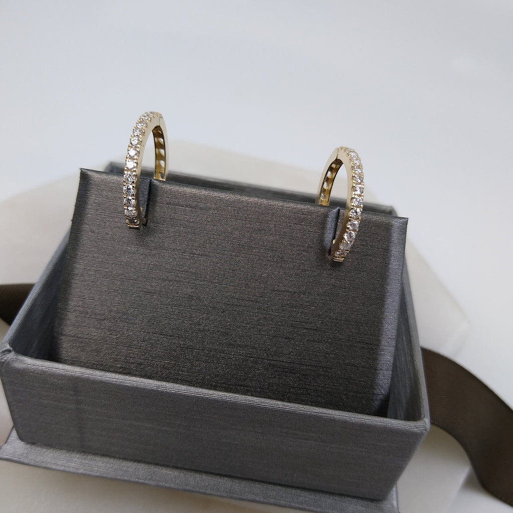 Diamond Hoop Earrings / 14k Gold Diamond Hoop Earrings / Diamond Huggie Earrings/ Gift