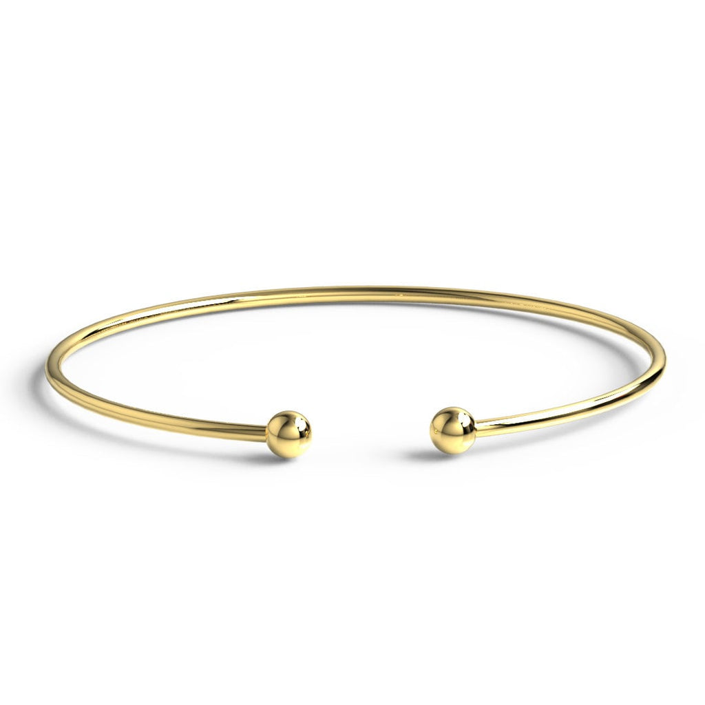 Solid Gold Ball Cuff Bangle