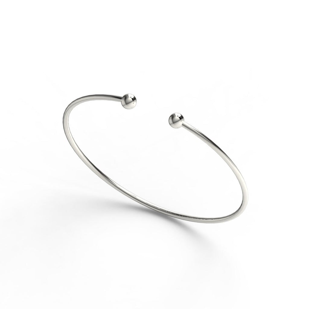 Solid Gold Ball Cuff Bangle